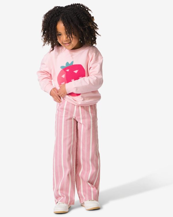 HEMA Kinderbroek Wide Fit Strepen Roze (roze)